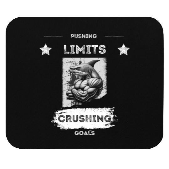 PUSHING LIMITS – Ripped Shark Gym Design Mouse Pads