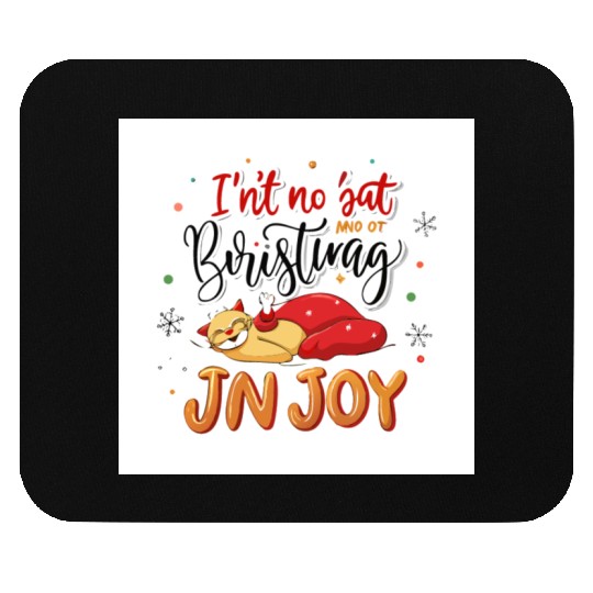 Festive Cat Joy Christmas Design Mouse Pads