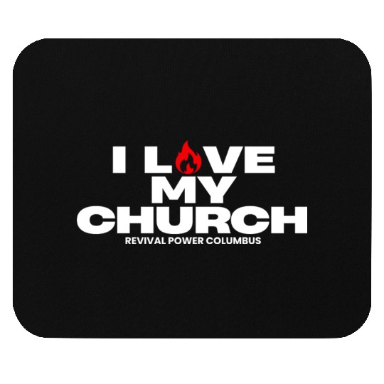 I Love my Church - Red Mouse Pads