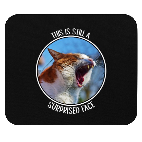 This is Still A Surprised Face Funny Cute Cat Meme Mouse Pads