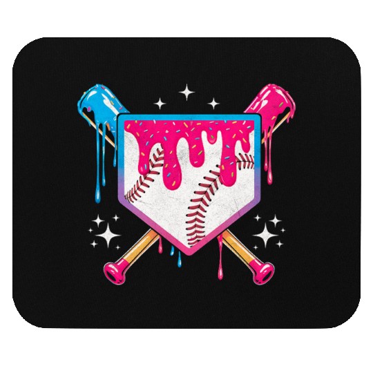 Colorful Baseball Bat Shield Design Mouse Pads