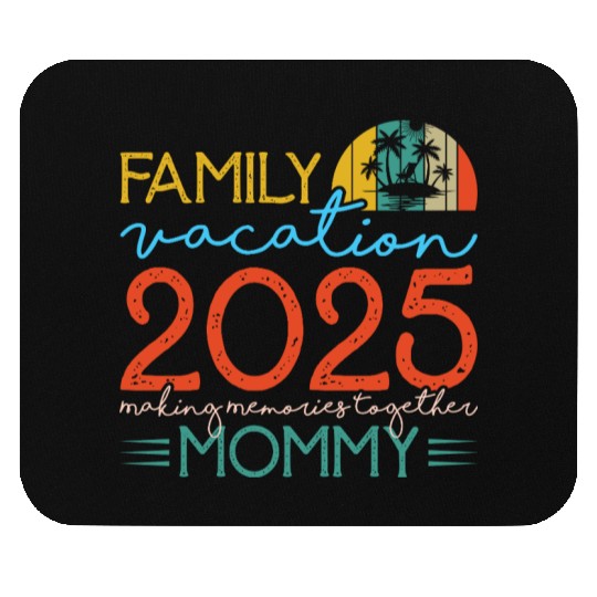 Family Vacation 2025 Tropical Sunset Design Mouse Pads