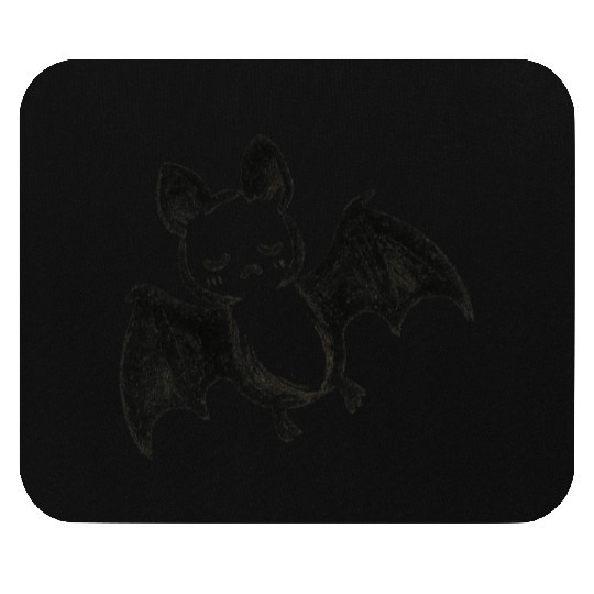 Sleepy Bat Sketch – Minimalist Nocturnal Ink Art Mouse Pads