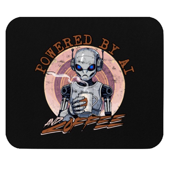 Powered By AI And Coffee Tech Mouse Pads
