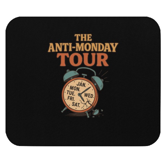 The Anti-Monday Tour Vintage Alarm Clock Retro Mouse Pads