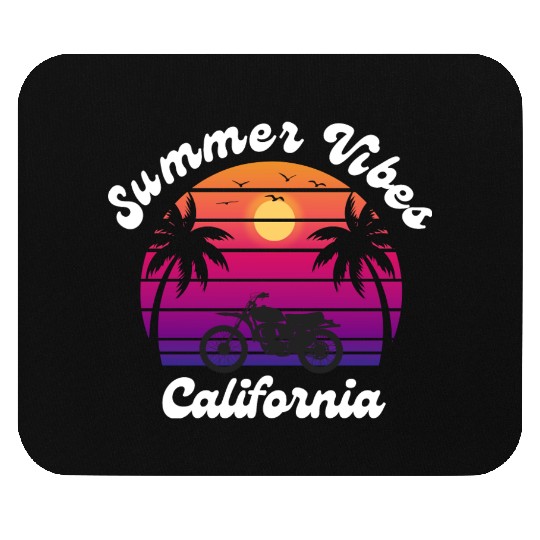 Sunset Motorcycle in California Mouse Pads