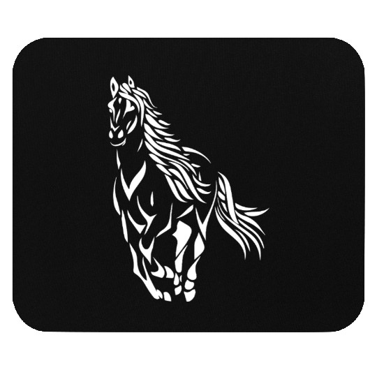 Dynamic Running Horse Silhouette Mouse Pads