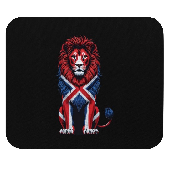 British Lion with Union Jack Flag Bold Art Design Mouse Pads