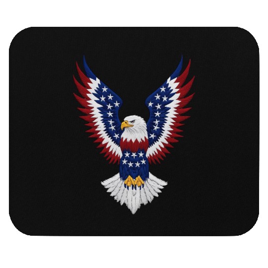 American Bald Eagle with USA Flag Wing Art Design Mouse Pads