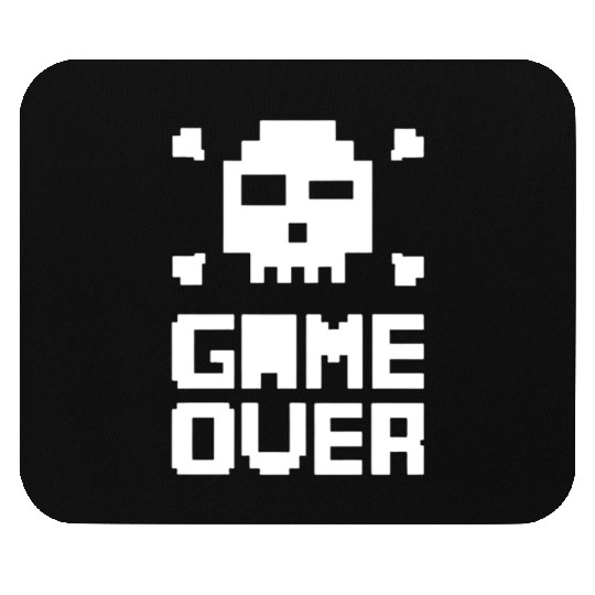 Pixelated Skull Game Over Design Mouse Pads