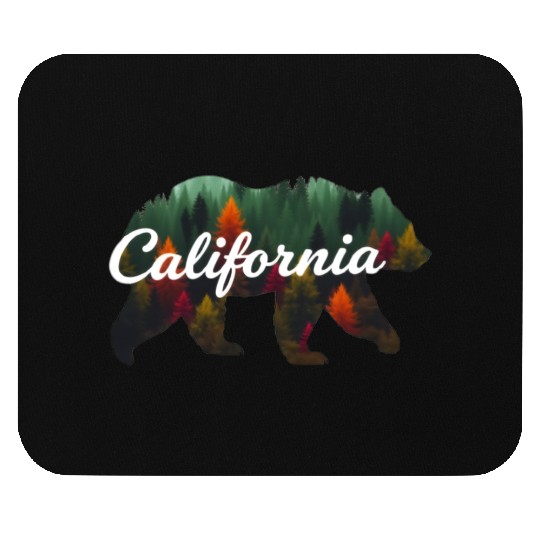 California Bear Forest Scene Mouse Pads