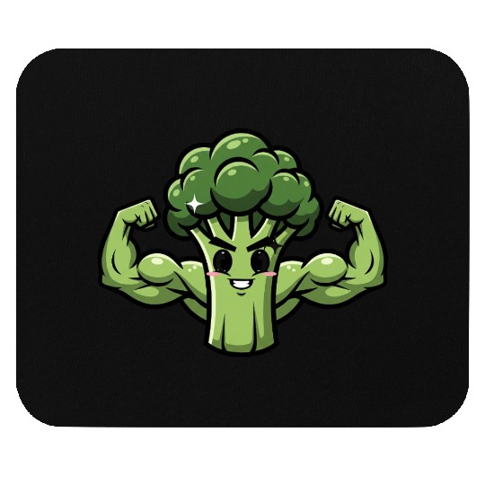 Muscular Broccoli Mouse Pads