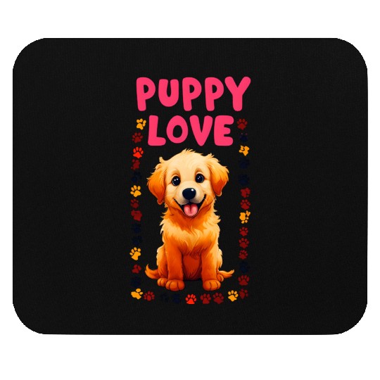 Cute Puppy Love Illustration for Apparel Mouse Pads