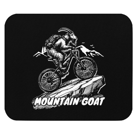 Mountain Goat on Bike Mouse Pads