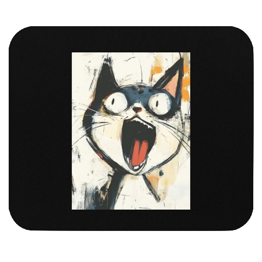 Funny Screaming Cat – Meme Expression Mouse Pads