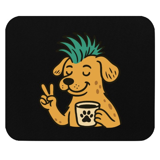 Peaceful Puppy with Green Hair Mouse Pads