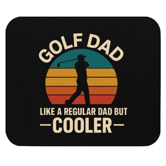 Golf Dad Sunset Silhouette Design Mouse Pads