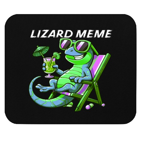 Lizard Meme Lounge Scene Mouse Pads