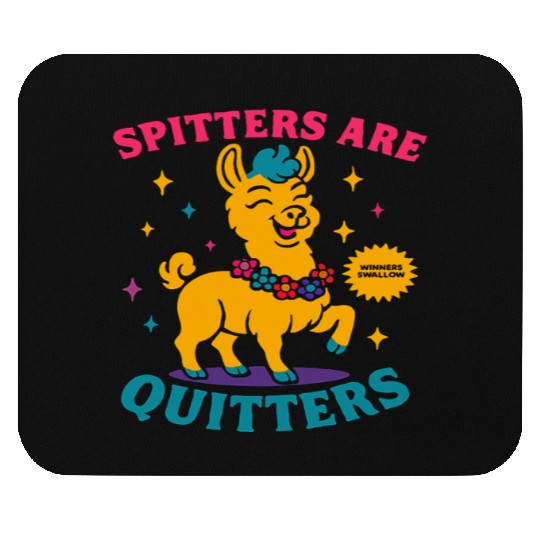 Spitters Are Quitters Colorful Quirky Llama Mouse Pads