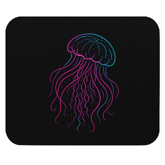 Neon Jellyfish Underwater Glow Mouse Pads
