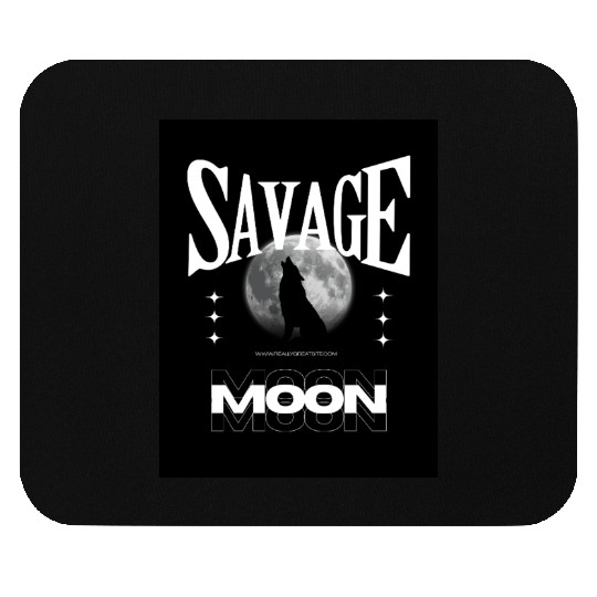 Savage Moon Wolf Design Mouse Pads