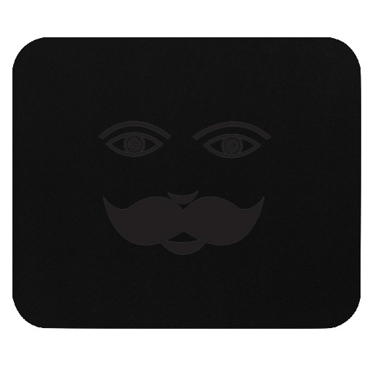 Whimsical Cat Face with Mustache Design Mouse Pads