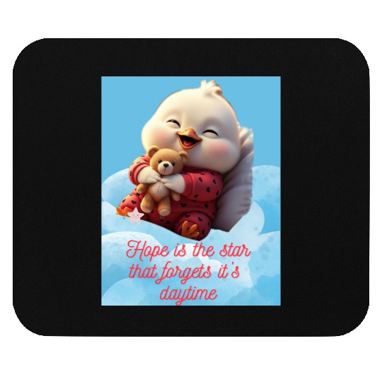Whimsical Baby Duck with Teddy Bear Mouse Pads