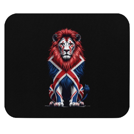 Regal Lion with Union Jack Mane Mouse Pads