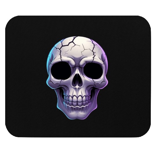 Cracked Midnight Skull Illustration Mouse Pads