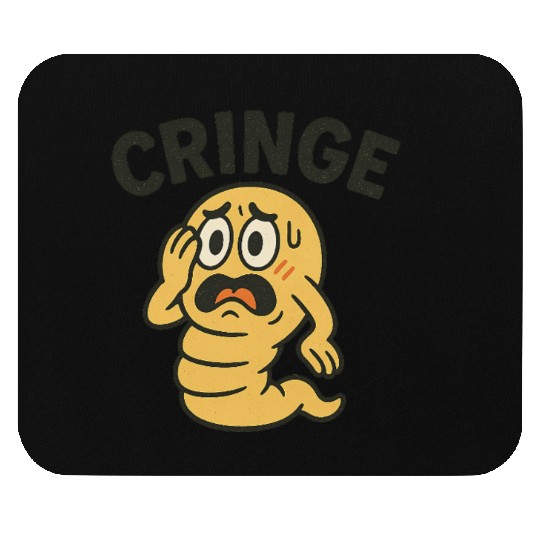 Cringe Meme Worm Illustration Mouse Pads