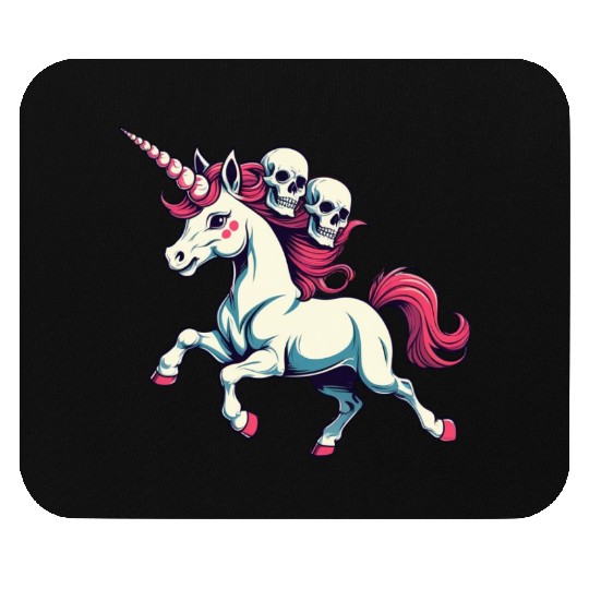 Dark Fantasy Unicorn with Skulls Mouse Pads