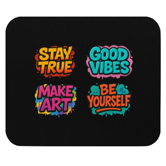 Vibrant Motivational Affirmation Designs Mouse Pads
