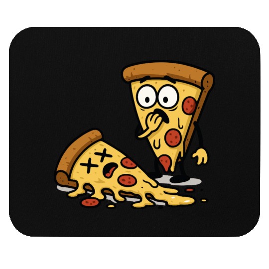 Pizza Slice Cartoon Expression Mouse Pads