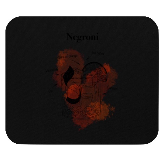 Negroni Cocktail Illustration Classic Hand-Drawn Mouse Pads