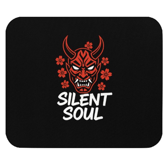 Demon Mask Cherry Blossom Design Mouse Pads