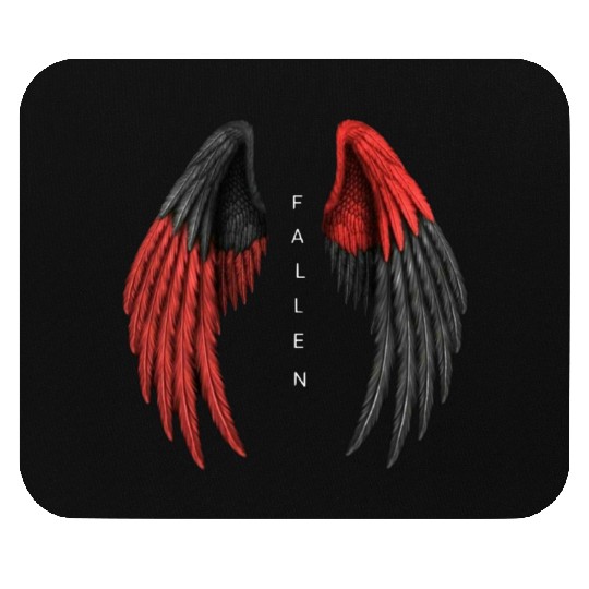 Red and Black Angel Wings Illustration Mouse Pads