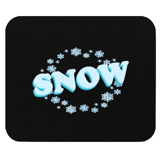 Winter Snowflakes Typography Design Mouse Pads