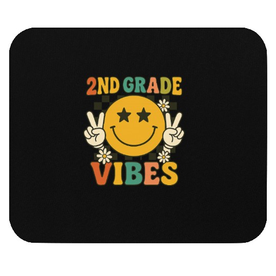 2nd Grade Vibes Mouse Pads – Retro Happy Face