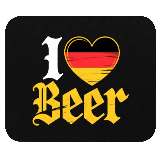 I Love Beer German Bier Funny Germany Flag Mouse Pads