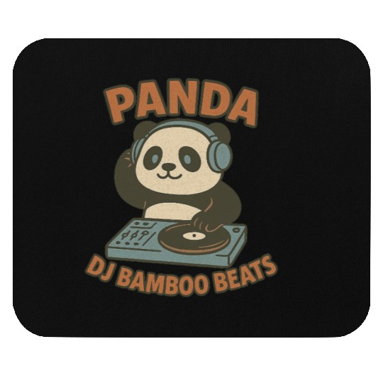 Panda DJ Bamboo Beats Illustration Mouse Pads