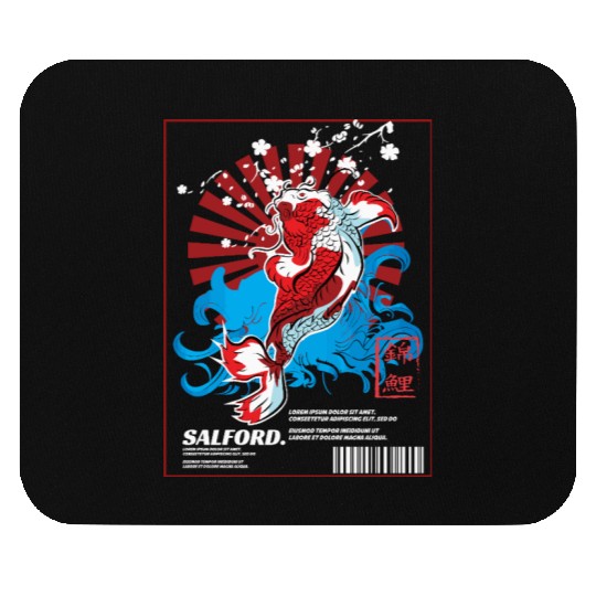 Traditional Japanese Koi Fish Water Tattoo Mouse Pads