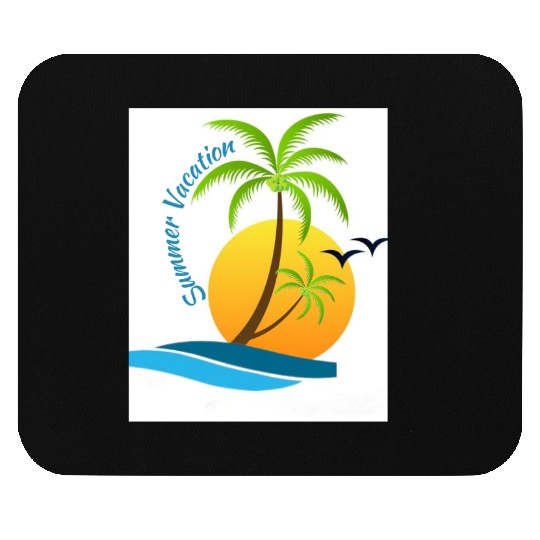 Tropical Sunset Beach Scene Mouse Pads