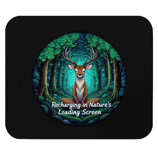 Enchanted Forest Deer Meditation Design Mouse Pads