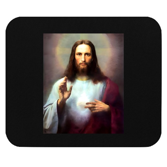 Divine Surreal Jesus Portrait Mouse Pads