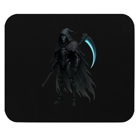 Midnight Warden  Robot  Futuristic Cloak Design Mouse Pads