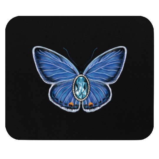 March Eastern Tailed Blue Butterfly Gemstone Art Mouse Pads