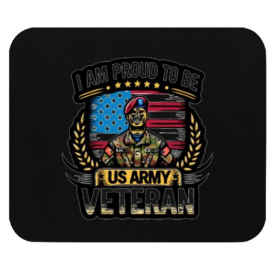 Proud US Army Vet Emblem Mouse Pads