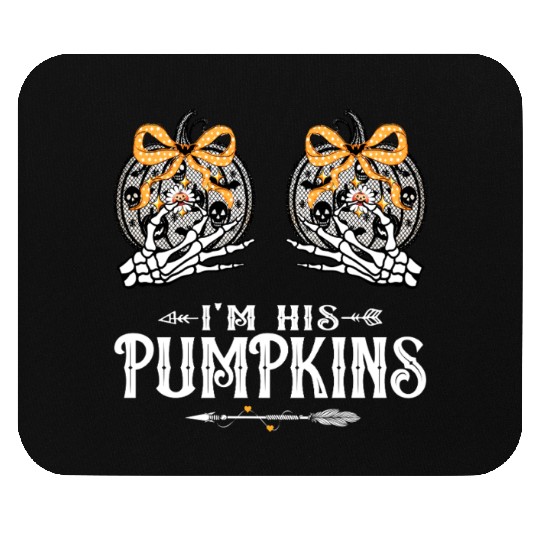 Skeleton Halloween couple I'm his pumpkins Mouse Pads