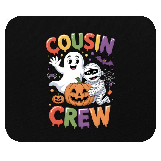 Halloween Cousin Crew with Cute Mummy and Ghost Mouse Pads