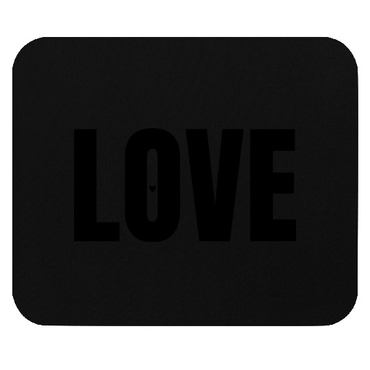 Minimalist Black "LOVE" Typography Mouse Pads